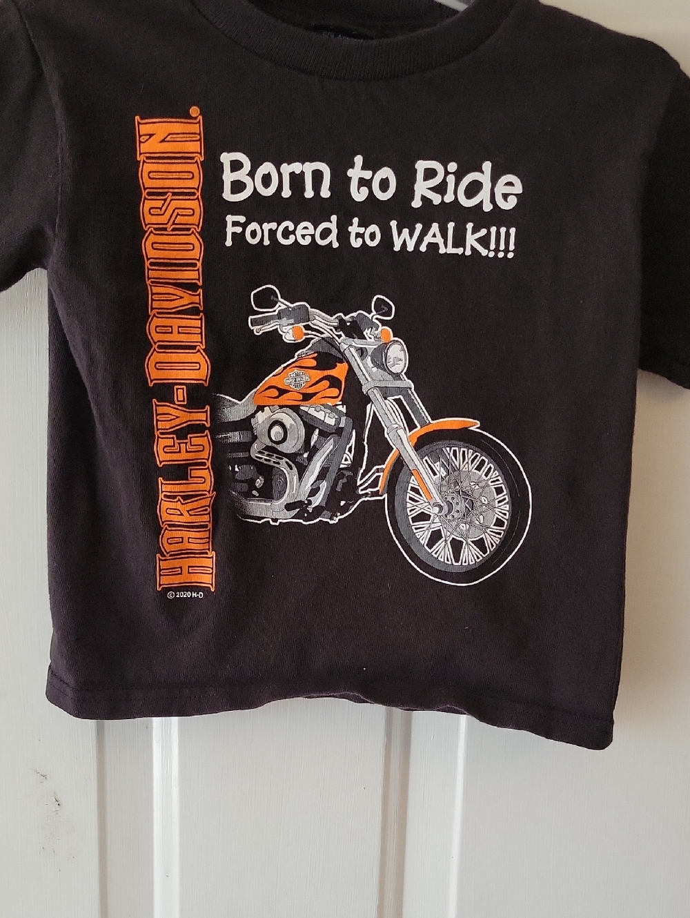 Harley-Davidson Black Tee with Orange Motorcycle Graphic
